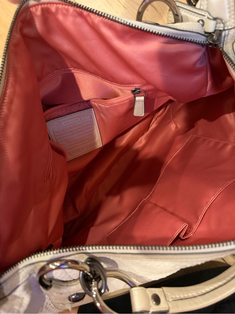 Coach White Python Embossed Kristin Tote - Picture 5 of 7